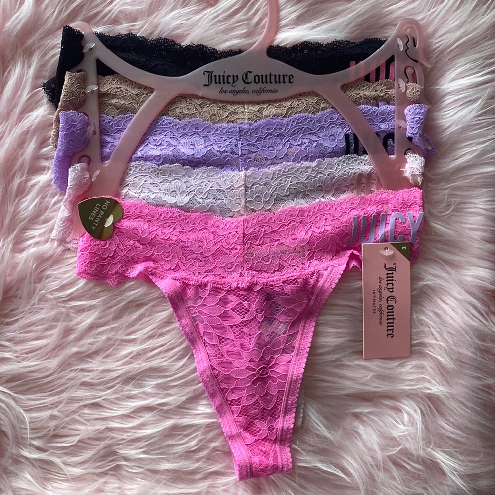 💝Juicy Couture 5 Pack Lace Thongs💝
